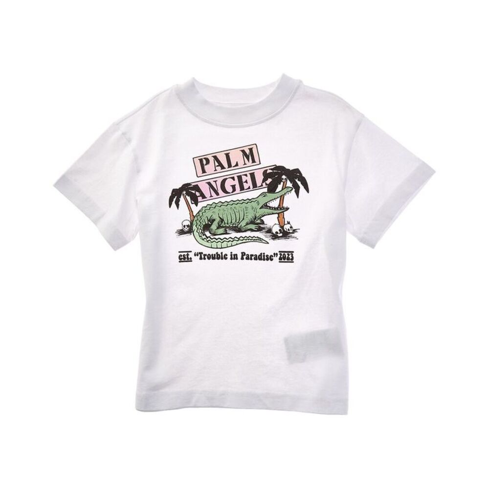 Palm Angels Girls Croco Trouble T-Shirt, White